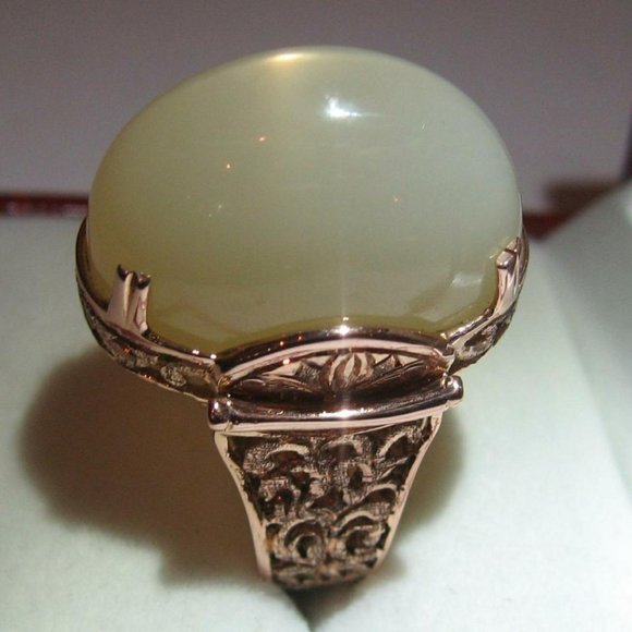Magnificent 14K Rose Gold HUGE Star Moonstone Ring Size 8 - Picture 7 of 12